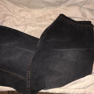 Black elastic waist jeans